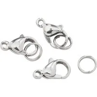 Pracht Schmuckset Karabinerhaken, Edelstahl, 3 Stück