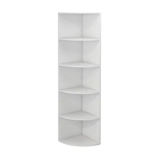 Vicco Eckregal, Weiß, Holzwerkstoff, 6 Fächer, Formgebogen, 40x180x40 cm, Wohnzimmer, Regale, Bücherregale