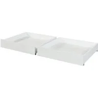 en.casa Unterbettkommode (Set, 2er Set), »Ydre« Bettkasten mit Rollen Holz 97,5 x 92 x 22 cm Weiß