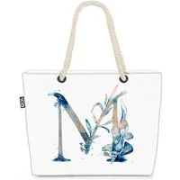 VOID Strandtasche (1-tlg), M Buchstaben Schrift Namen M Buchstabe Namen Wasserfarben Geburtstag