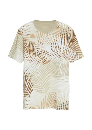 s.Oliver - T-Shirt beige/mehrfarbig - Gr. - S