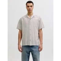 Jack & Jones Kurzarmhemd JJESUMMER LINEN BLEND RESORT SHIRT SS SN Baumwollmischung, relaxed fit