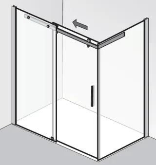 HSK Premium Softcube Gleittür mit Seitenwand 684xxxx