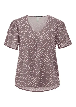 Q/S designed by - Viskose Bluse mit All-over-Print violet - Gr. - 36