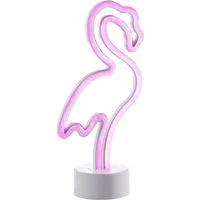 casa NOVA LED Tischleuchte FLAMINGO, H 29,5 cm, Pink, Silbergrau, Kunststoff, USB-Anschluss, LED fest integriert, Batteriebetrieben, inkl. USB-Kabel