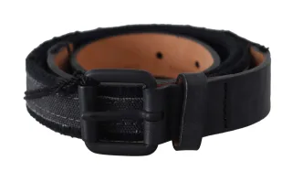 Ermanno Scervino Ceinture en cuir noir avec boucle et logo pour femme