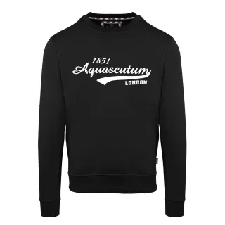 Aquascutum - Sweatshirt für Herren/Damen Unisex, gerippt, Regulär, Langärmlig (Schwarz)