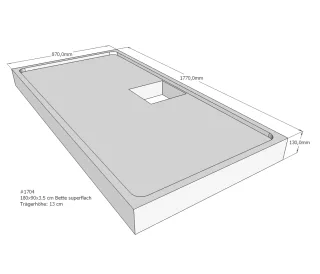 Neuesbad Wannenträger für Bette superflach 180x90x3,5 SD22784