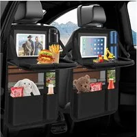 LuxusKollektion Rücksitzorganizer Auto Organizer Rückenlehnenschutz Kinder Wasserdicht Schwarz 2 Stk