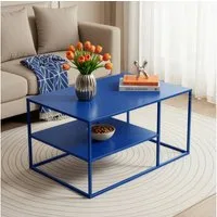 en.casa Couchtisch, »Solund« Beistelltisch Stahl 45x90x60 cm Dunkelblau
