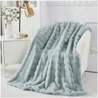 Überwurf Plüsch Kuscheldecke Flauschig Decke, Super Weiche Kuschelige, Sunicol, Kaninchen Kunstfell Warme Sofaüberwurf für Couch Bett Sofa