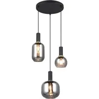 TRIO Leuchten Pendelleuchte DIVA, E27 Hängelampe 3-flammig mit Glasschirm, exkl 3xE27 max 10W, Leuchtmittel wechselbar, warmweiß - kaltweiß, höhenverstellbar bis max 150cm Hängeleuchte Ø 30 cm Wohnzimmer Küche