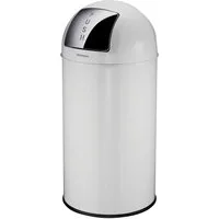 FACKELMANN Mülleimer BERLIN, Push Abfalleimer 40L, Retro-Design, großes Fassungsvolumen, lackiertes Edelstahlgehäuse