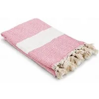 my Hamam Hamamtücher Pestemal Hamamtuch pink naturbeige ca. 100x180 cm "Diamant", (1-St), weich und saugstark