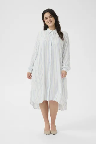 Kleid Loose fit Chalk/Soft Chambray Stripe white blue