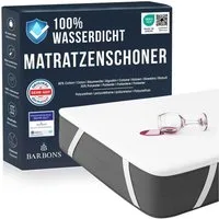 Matratzenschoner, Matratzenauflage Oeko-Tex zertifiziert, Matratzenschutz Baumwolle BARBONS, Atmungsaktiv, Wasserdicht, Knsterfreier
