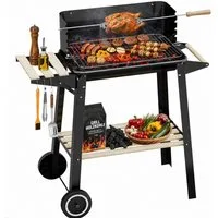 HOMELUX Holzkohlegrill 84 × 39 x 87cm Grillwagen Standgrill, Grill BBQ, Set, Ideal für Picknick, Garten Camping
