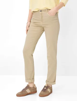 Brax Damen Five-Pocket-Hose Style CAROLA SANDSHELL, Beige, Gr. 42K