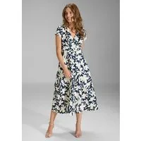 SWING Cocktailkleid - Midi Kleid aus bedrucktem Scuba Taillierter Schnitt mit ausgestelltem Rockteil