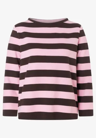 MORE & MORE - Blockstreifenshirt rosa - Gr. - 38