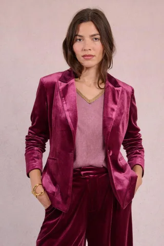 molly bracken - Gerader Samtblazer pink - Gr. - M