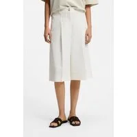 BOSS ORANGE Bermudas Talarina Premium Damenmode aus softem Baumwoll-Leinen-Mix