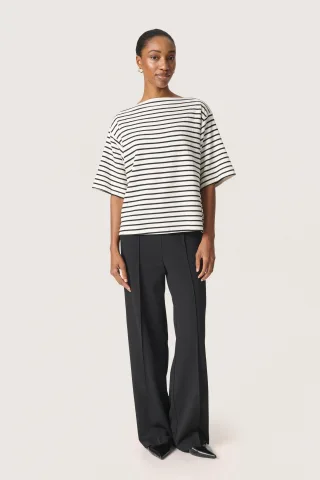 Sweatshirt Baggy fit White and Black Stripe white black