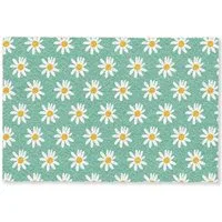 MuchoWow Fußmatte Gänseblümchen - Muster - Grün - Blumen, Rechteckig, innen Schmutzfangmatte, Tür, Schmutzfänger Flur, Teppich 60x40 cm