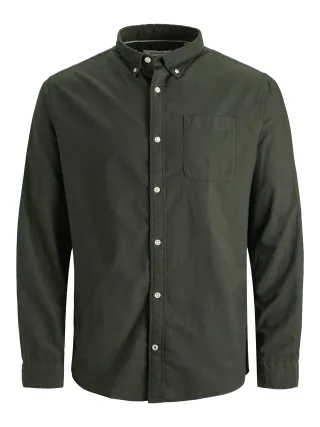 JACK&JONES - JJEOXFORD SHIRT L/S S21 NOOS PLS forest night
