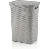 kela Wäschebox Brasilia, Klappdeckel, 60 L, Flecht-Look, flexibel einsetzbar, 2 Tragegriffe