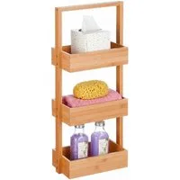 relaxdays Badregal Bambus mit 3 Ablage