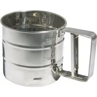 EUROHOME Küchensieb Einhand Mehlsieb aus rostfreiem Edelstahl - Backsieb, Edelstahl, (1-St., Küchensieb Durchmesser 10 cm & Höhe 9 cm), Sieb mit Skala - Backsieb spülmaschinenfest
