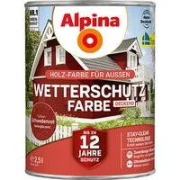 Alpina Wetterschutzfarbe 2,5l, Bis zu 12 Jahre Wetterschutz, Nässeschutz, gegen Pilz- und Algenbefall