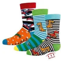 Socks 4 Fun ABS-Socken Socks 4 Fun Dino ABS Kindersocken (3-er Bündel, 3-Paar, 3 Paar) lustiges Design