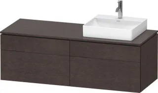 Duravit L-Cube Konsolenwaschtischunterbau wandhängend Eiche dunkel gebürstet Matt 1420x550x482 mm -  LC4870R72720000