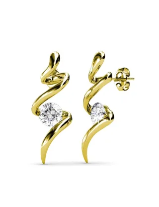 Spiralförmige Ohrringe - Gold und Kristall