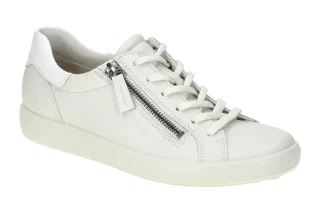 Ecco 49055350696 Soft 7 Side Zip Women Sneakers Wei? - bright white Glattleder