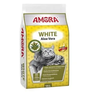Amora Katzenstreu White Compact mit Aloe Vera Duft 15 Liter