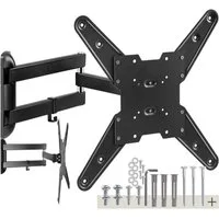 tectake TV-Wandhalterung Fernseherhalterung für 26-75 Zoll (66-191 cm), max. VESA 400 x 400, (bis 75 Zoll, für Flachbildfernseher, bis 100 kg, ausziehbar, schwenkbar und neigbar, inkl. Kabelhalterung)