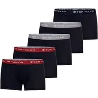 TOM TAILOR Boxershorts TOM TAILOR Herren Hip Pants blau uni 5er Pack (5-St)