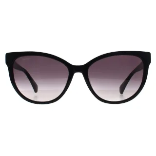 Max Mara Rund Damen Glänzend Schwarz Rauch Grau Gradient MM0058 Logo 13