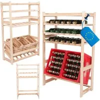 Modo24 Weinregal Kistenregal, Kombiregal, Weinregal, Holzregal, Massivholz Kiefer, Allzweckregal, Modulares Design, viele Größen und Farben