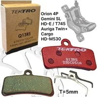 Tektro Scheibenbremse Tektro Q13RS Resin Fahrrad Scheibenbremsbeläge 4 Kolben Rot
