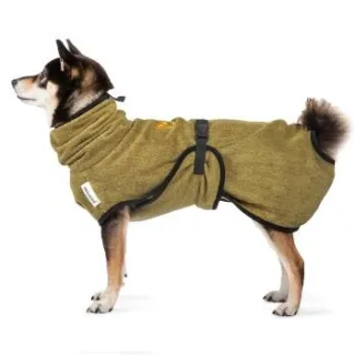 Rudelkönig Hundebademantel – schnelltrocknend & saugstark grün XL