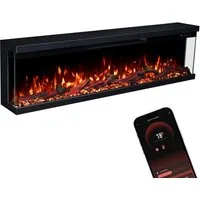 GLOW FIRE Elektrokamin Insert Wandkamin mit 3D Feuer und Heizung (Thermostat, 900- 1800 W), Elektrischer Stand-, Wand- oder Einbaukamin mit APP Steuerung, LED