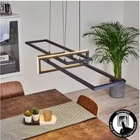 hofstein Pendelleuchte »Muina« dimmbare Hängelampe, Metall, Schwarz, weißer Kunststoffschirm, 3000 Kelvin, 1xLED 34 Watt, max. 4200 Lumen