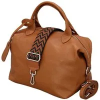 Adel Bags Schultertasche BIANCA Umhängetasche für Damen, Schultertasche Handtasche Echtleder, hergestellt in Italien, mit 2 Riemen