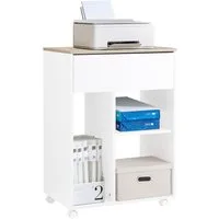SoBuy Rollcontainer ASK10, Druckertisch mit Rollen Druckerständer Aktenschrank Beistellwagen