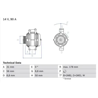 Bosch Lichtmaschine 90A Mercedes C-Klasse W202