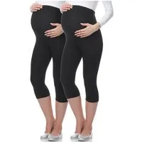Be Mammy Umstandsleggings Damen 3/4 Capri Umstandhose Schwangerschafts Hosen BE-03 (2-tlg) aus Viskose